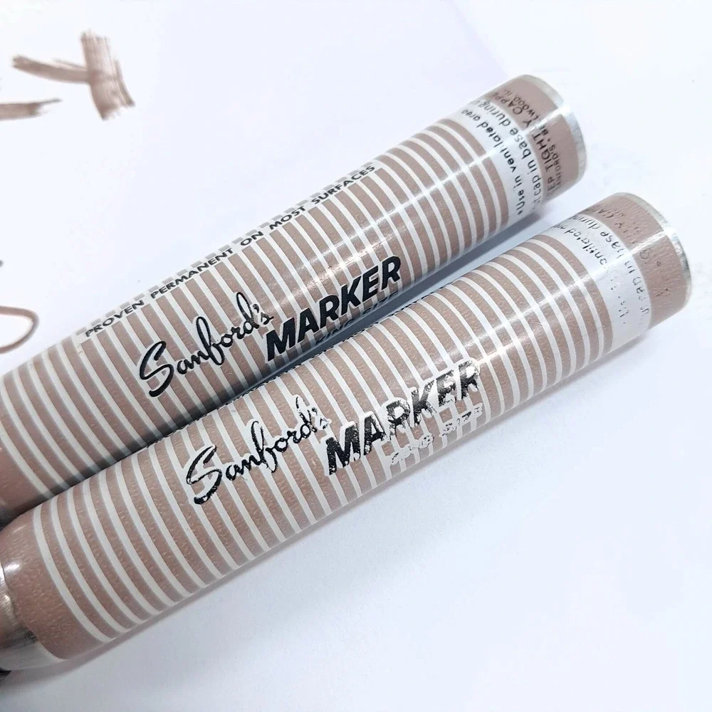Vintage Sanford's King Size Markers x2 set‎ Black stinky Smelly ink metal WORKS!